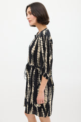 Ba&sh Black & Beige Tie Dye Kenya Mini Dress