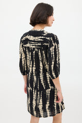 Ba&sh Black & Beige Tie Dye Kenya Mini Dress