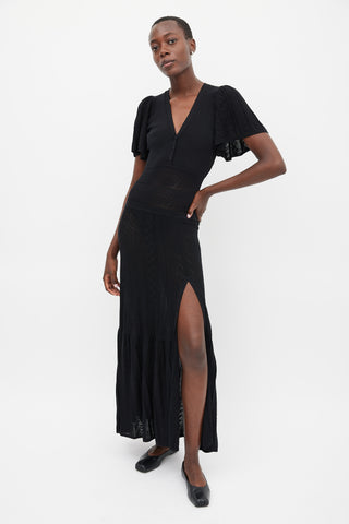 Ba&sh Black Knit Avana Midi Dress