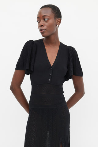 Ba&sh Black Knit Avana Midi Dress