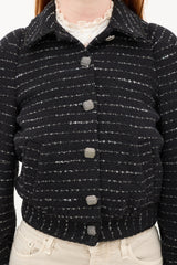 Ba&sh Black Tweed Collared Jacket