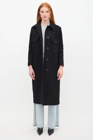 Ba&sh Black Wool Long Chipie Coat