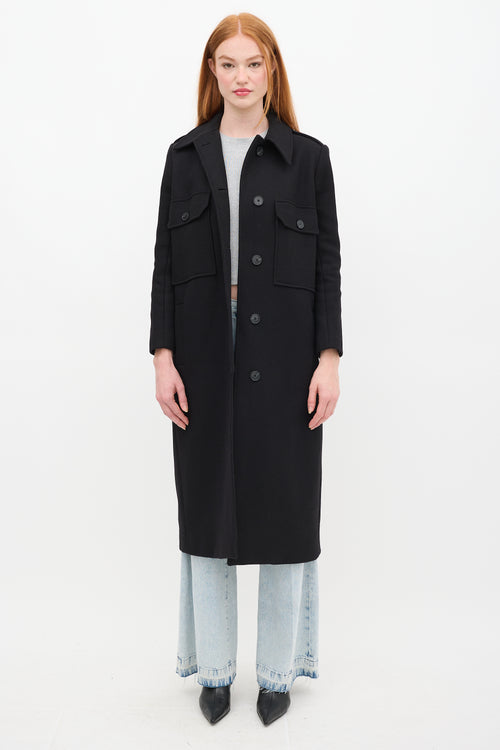 Ba&sh Black Wool Long Chipie Coat