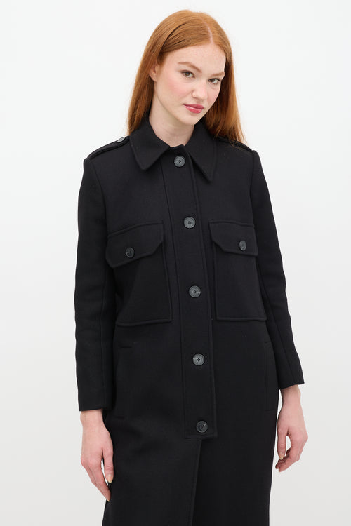 Ba&sh Black Wool Long Chipie Coat