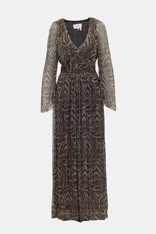 Ba&sh Metallic Plisse Gaelle Dress