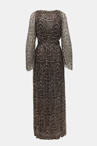 Ba&sh Metallic Plisse Gaelle Dress