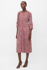 Ba&sh Red Floral Shirt Dress
