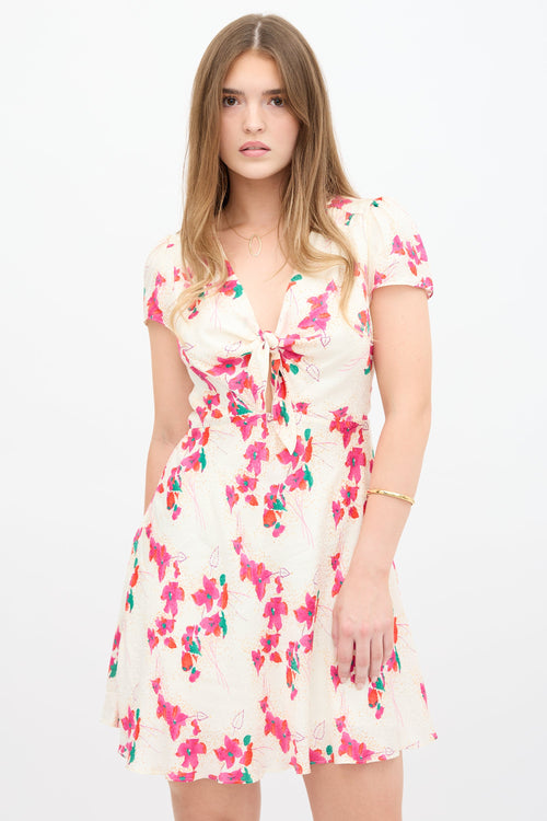 Ba&sh Satin Floral Elita Dress