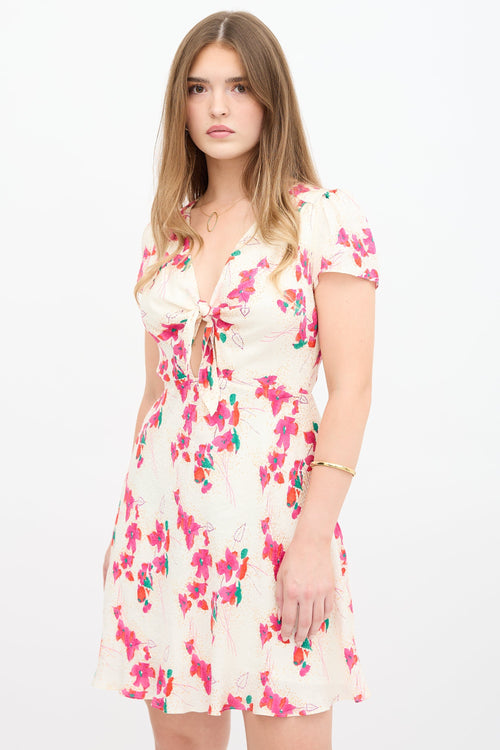 Ba&sh Satin Floral Elita Dress