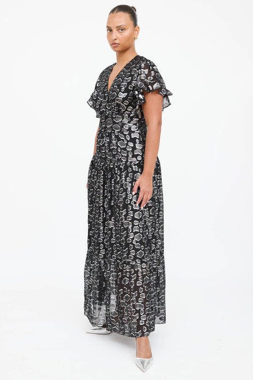 Ba&sh Metallic Ruffled Dress