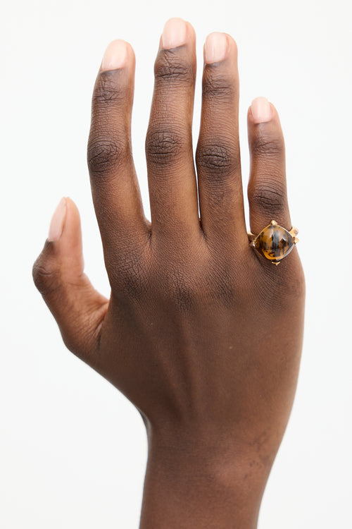 Baccarat Gold & Brown Médicis Citrine Ring