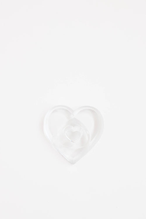 Crystal Triple Heart of Love Paperweight