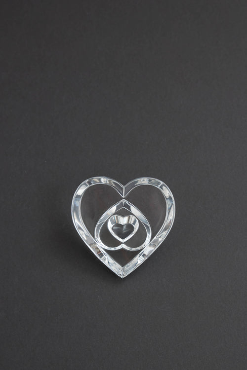 Crystal Triple Heart of Love Paperweight