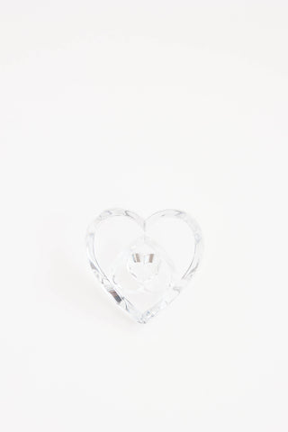 Crystal Triple Heart of Love Paperweight