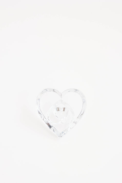 Crystal Triple Heart of Love Paperweight