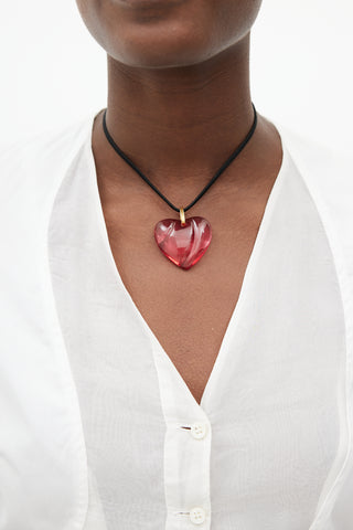 Baccarat Red Heart Tie Necklace