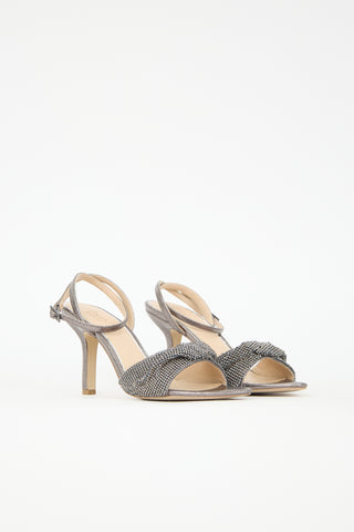 Badgley Mischka Faux Leather & Crystal April Sandal