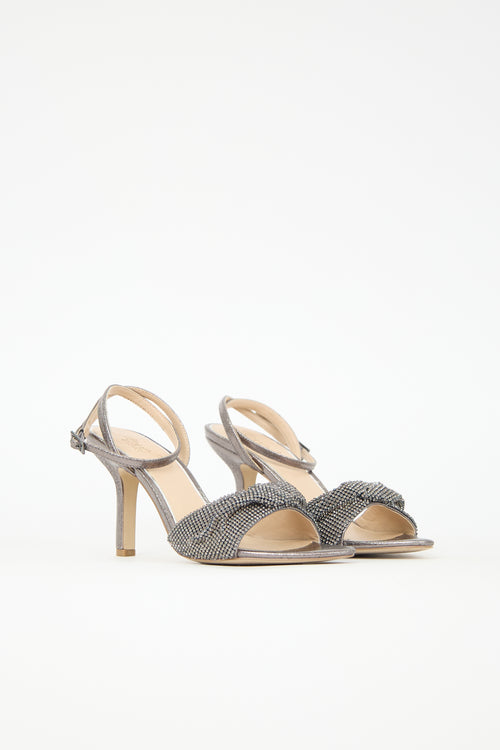 Badgley Mischka Faux Leather & Crystal April Sandal