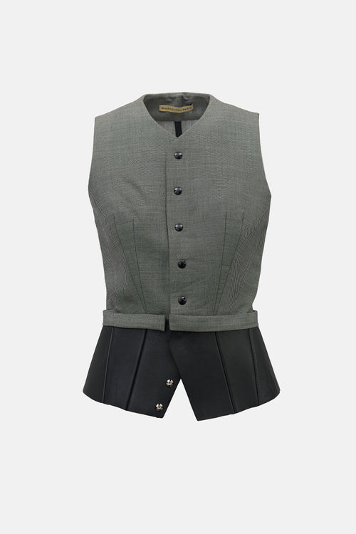 Balenciaga 2008 Leather Peplum Vest
