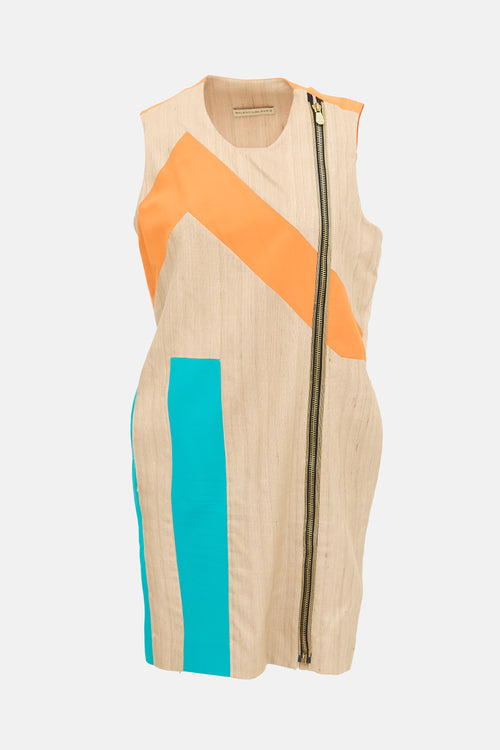 Balenciaga SS 2010 Silk Asymmetric Zip Dress