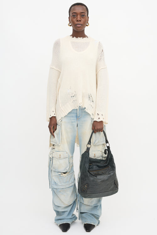 Balenciaga 2010s Leather Motocross Day Bag