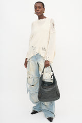 Balenciaga 2010s Leather Motocross Day Bag