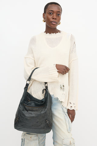 Balenciaga 2010s Leather Motocross Day Bag