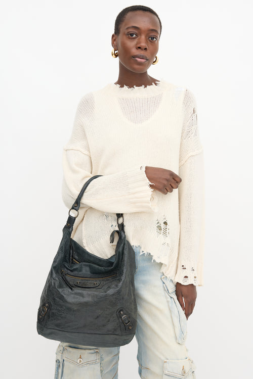 Balenciaga 2010s Leather Motocross Day Bag