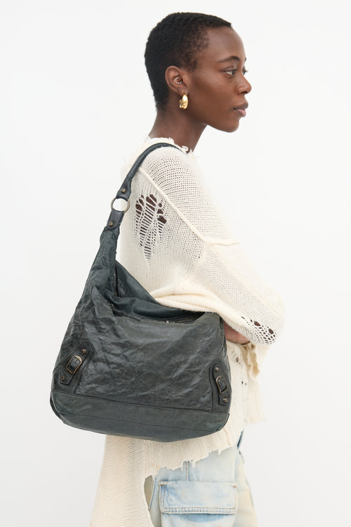 Balenciaga 2010s Leather Motocross Day Bag