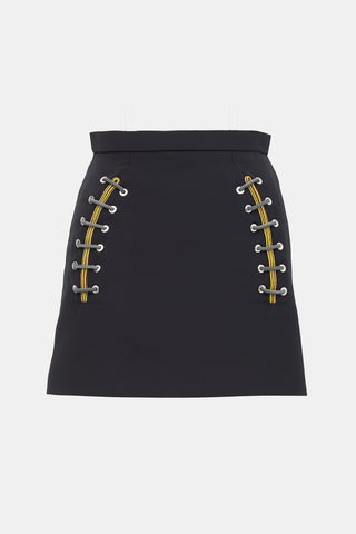 Balenciaga 2014 Lace Up Mini Skirt