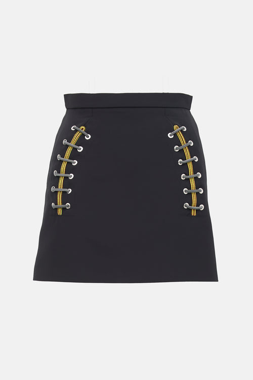 Balenciaga 2014 Lace Up Mini Skirt