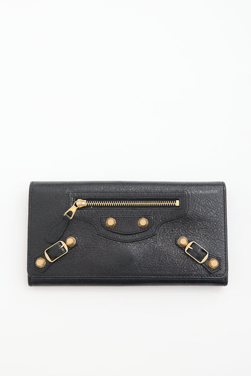 Balenciaga 2014 Leather Classic Money Moto Wallet
