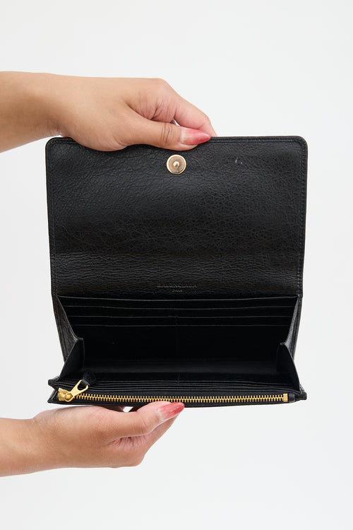 Balenciaga 2014 Leather Classic Money Moto Wallet