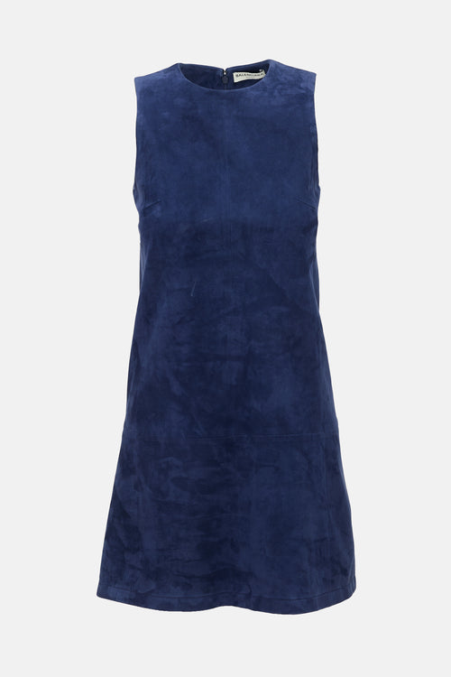 Balenciaga 2014 Nubuck Suede Shift Dress