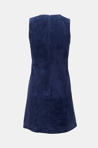 Balenciaga 2014 Nubuck Suede Shift Dress