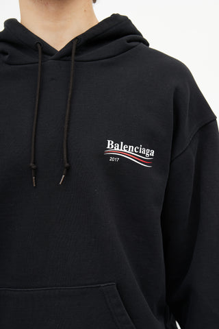 Balenciaga 2018 Black Campaign Logo Hoodie