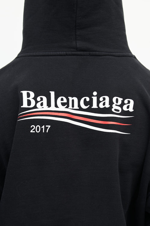 Balenciaga 2023 Black Campaign Logo Hoodie