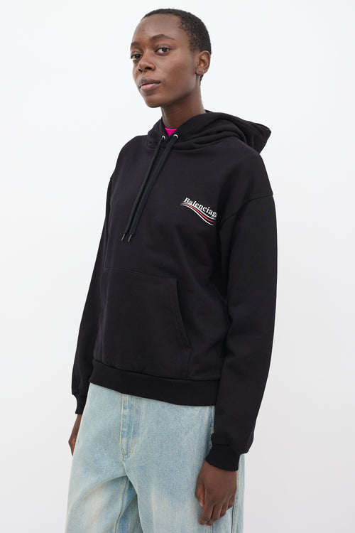 Balenciaga 2017 Black Campaign Logo Hoodie