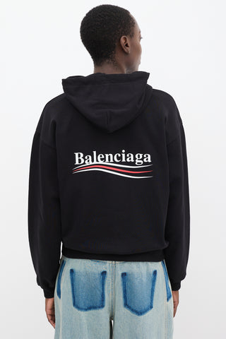 Balenciaga 2017 Black Campaign Logo Hoodie