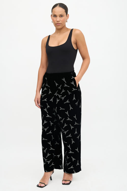 Balenciaga 2018 Velvet Eiffel Tower Trouser