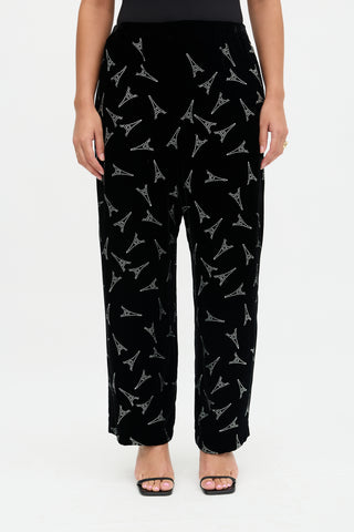 Balenciaga 2018 Velvet Eiffel Tower Trouser
