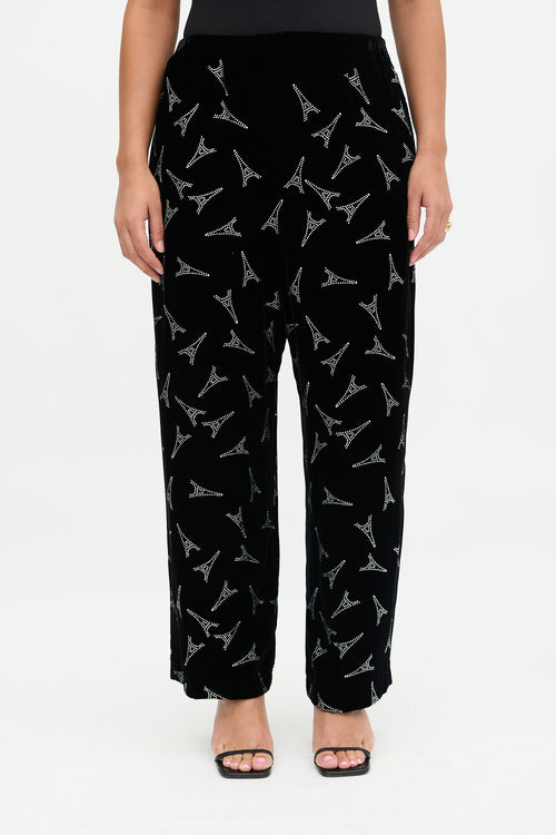 Balenciaga 2018 Velvet Eiffel Tower Trouser