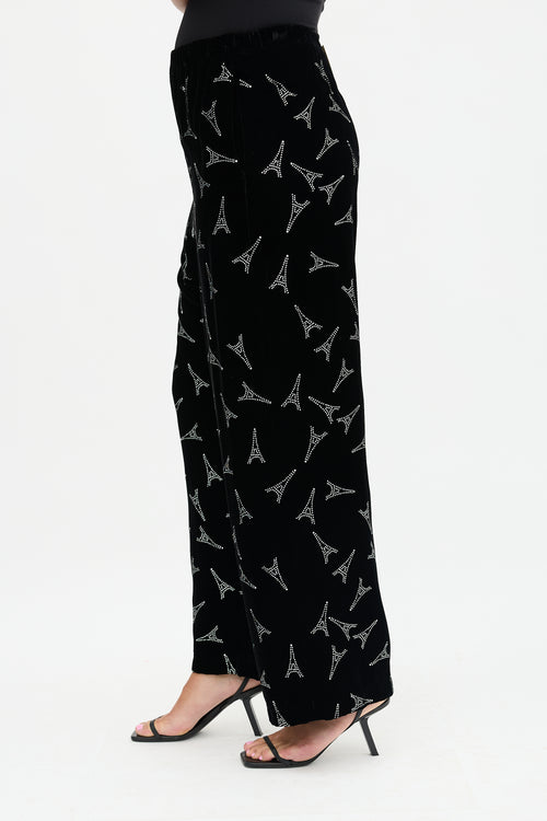 Balenciaga 2018 Velvet Eiffel Tower Trouser