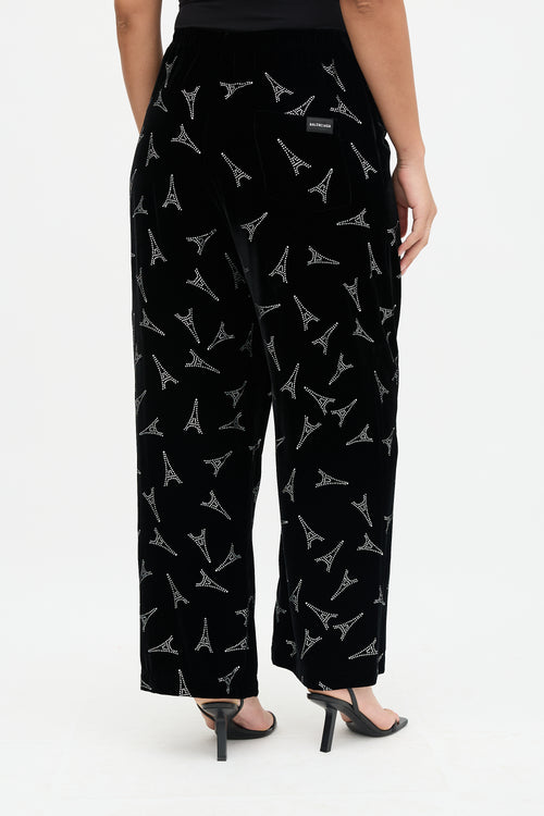 Balenciaga 2018 Velvet Eiffel Tower Trouser