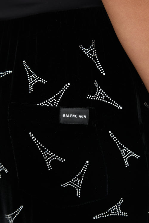 Balenciaga 2018 Velvet Eiffel Tower Trouser