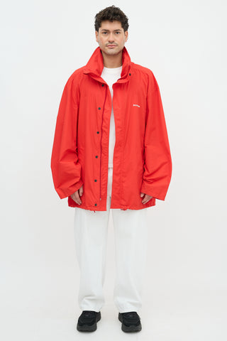 Balenciaga 2020 Logo Packable Hood Jacket