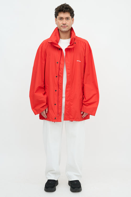 Balenciaga 2020 Logo Packable Hood Jacket