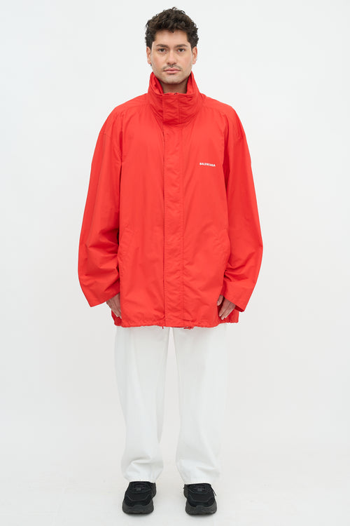 Balenciaga 2020 Logo Packable Hood Jacket