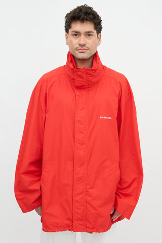 Balenciaga 2020 Logo Packable Hood Jacket