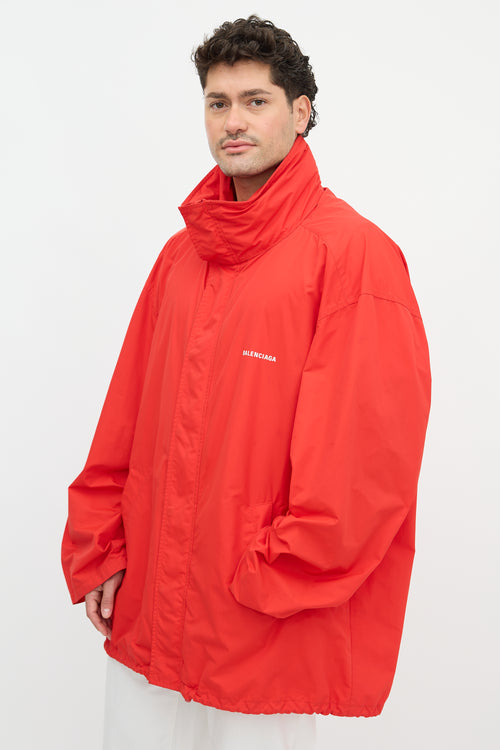 Balenciaga 2020 Logo Packable Hood Jacket